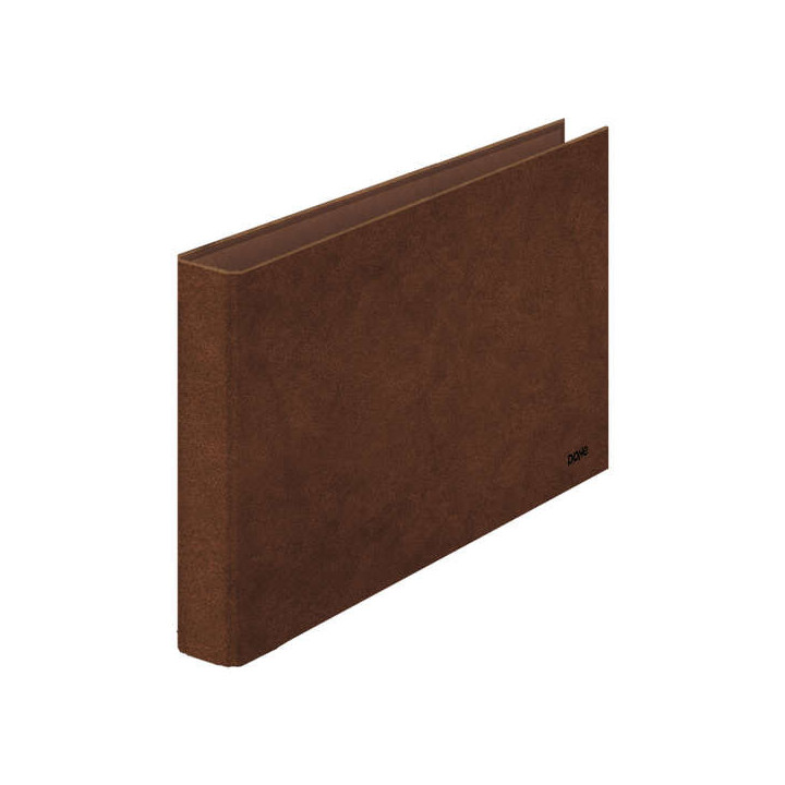 Dohe Carpeta de 2 Anillas Mixtas 25mm Folio Apaisado - Carton Forrado - Papel Impreso y Plastificado - Color Cuero