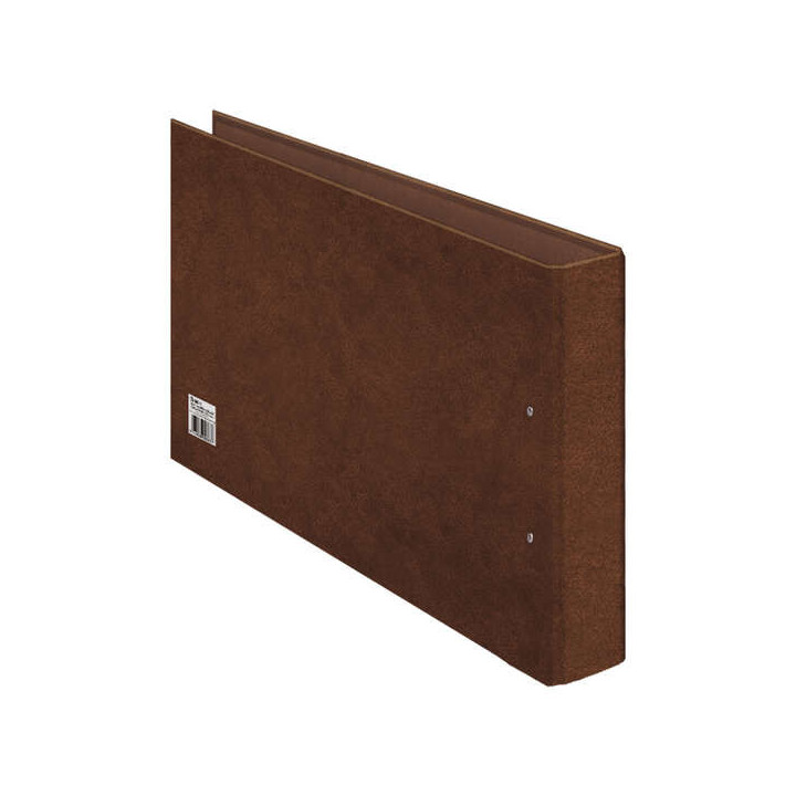 Dohe Carpeta de 2 Anillas Mixtas 40mm Folio Apaisado - Carton Forrado - Papel Impreso y Plastificado - Color Cuero