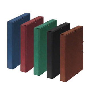 Dohe Caja de Proyectos Lomo 3cm - Tarjetero en Lomo - Medidas 245x350x30mm - Cierre con Gomas Elasticas - Carton Forrado con Pa