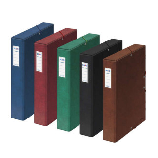 Dohe Caja de Proyectos Lomo 5cm - Tarjetero en Lomo - Medidas 245x350x50mm - Cierre con Gomas Elasticas - Carton Forrado con Pa