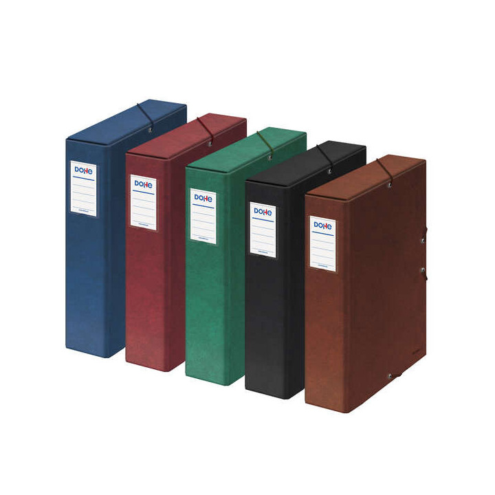Dohe Caja de Carton Forrado con Papel Impreso y Plastificado - Lomo 7cm - Sistema de Cierre con Gomas Elasticas