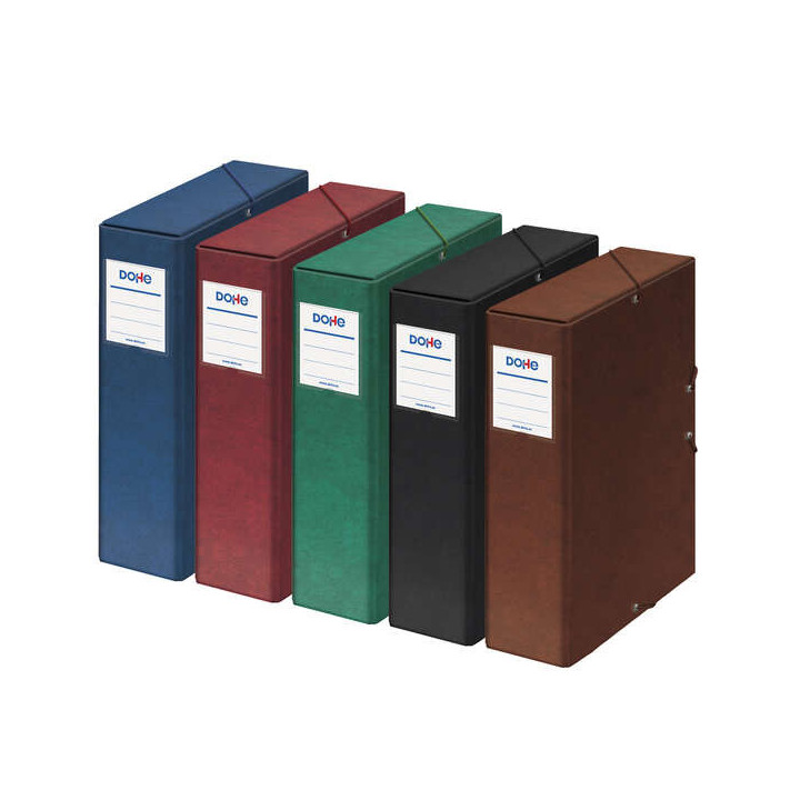 Dohe Caja de Carton Forrado con Papel Impreso y Plastificado - Lomo 9cm - Sistema de Cierre con Gomas Elasticas