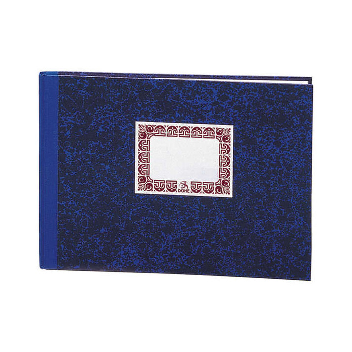 Dohe Cuaderno Cartone Rayado Horizontal de 100 Hojas - Folio Apaisado - Tapa en Tres Piezas con Lomera de Tela - Interior en Pa