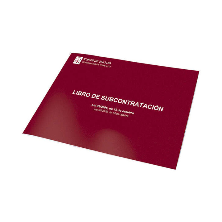 Dohe Libro de Subcontratacion Din A4 Apaisado Gallego/Castellano - 10 Hojas Numeradas - Hojas Autocopiativas