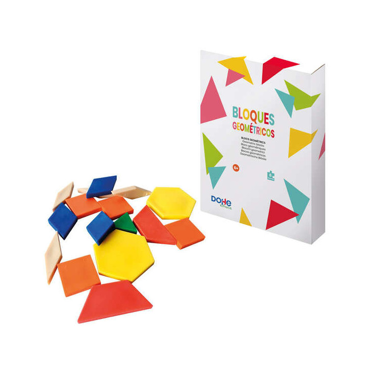 Dohe Bloques Geometricos - 250 Piezas - Material Ideal para Identificacion y Composicion de Figuras - Recomendado para Primaria