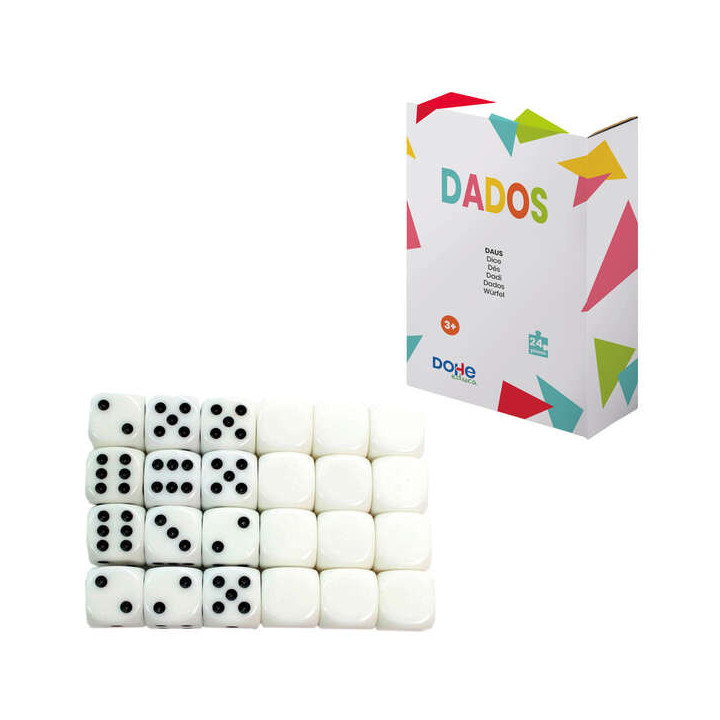 Dohe Coleccion de Dados Educativos - Dados con Puntos del 1 al 6 y Dados Blancos - Ideal para Conteo