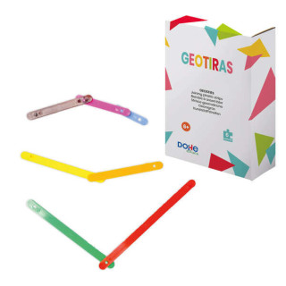 Dohe Geotiras - Tiras de Plastico para Construccion de Poligonos - Conectables con Pios y Agujeros - Ideal para Tercer Ciclo de