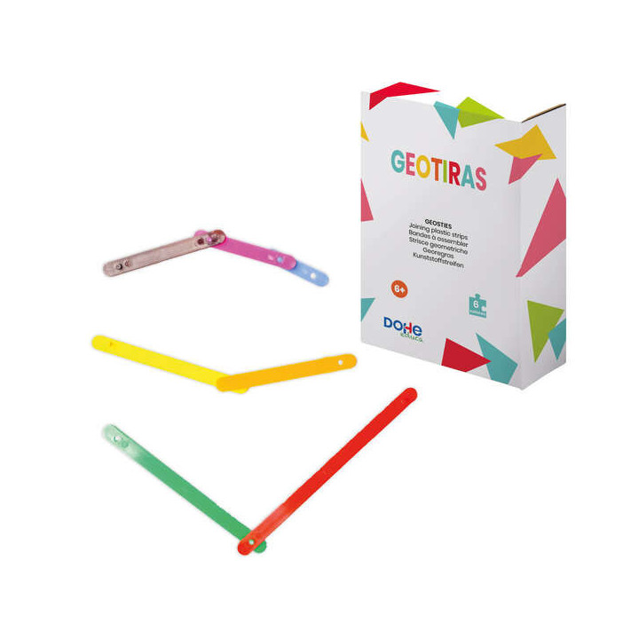 Dohe Geotiras - Tiras de Plastico para Construccion de Poligonos - Conectables con Pios y Agujeros - Ideal para Tercer Ciclo de