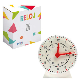 Dohe Reloj Analogico Educativo para Niños - Esfera con Numeros de las 12 Horas y Marcas de Minutos - Ruedecilla para Mover las