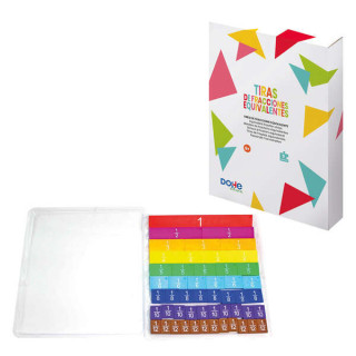 Dohe Tiras de Fracciones Equivalentes - Material de Carton Resistente - Incluye Tira de la Unidad y Fracciones hasta Duodecimos