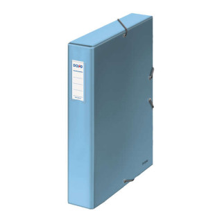 Dohe Caja de Carton Forrado con Papel Impreso y Plastificado - Tarjetero con Etiqueta en el Lomo - Sistema de Cierre con Gomas