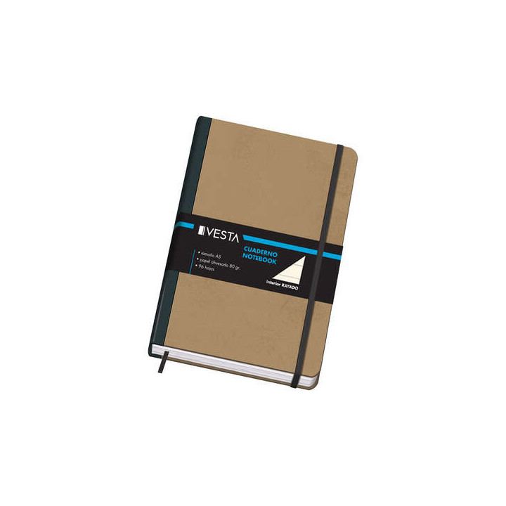 Dohe Cuaderno Cartone con Puntas Redondeadas - 96 Hojas de Papel Ahuesado de 80gr - Tapa en Tres Piezas con Lomera de Tela - Ci