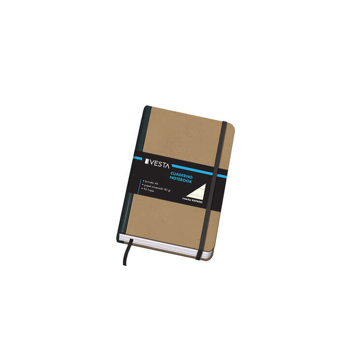 Dohe Cuaderno Cartone con Puntas Redondeadas - 96 Hojas de Papel Ahuesado de 80gr - Tapa en Tres Piezas con Lomera de Tela - Ci