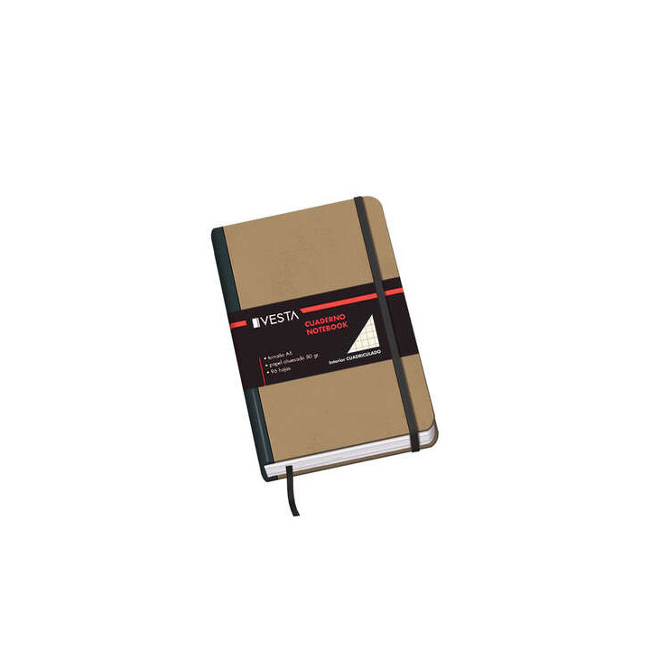 Dohe Cuaderno Cartone con Puntas Redondeadas - 96 Hojas de Papel Ahuesado de 80gr - Tapa en Tres Piezas con Lomera de Tela - Ci