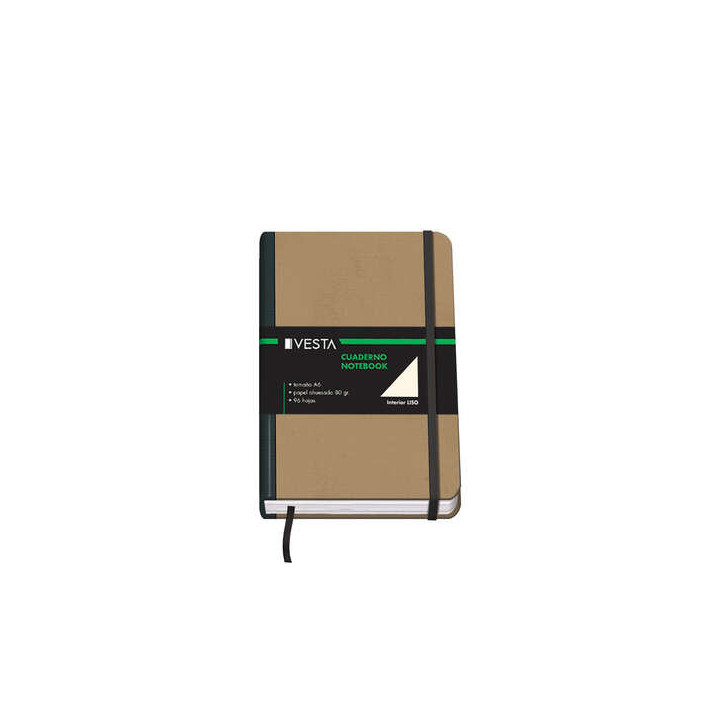 Dohe Cuaderno Cartone con Puntas Redondeadas - 96 Hojas de Papel Ahuesado de 80gr - Tapa en Tres Piezas con Lomera de Tela - Ci