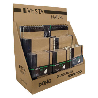 Dohe Expositor de Sobremesa para Cuadernos Vesta Nature - Fabricado en Carton Reforzado Color Kraft - Diseño Resistente y Ecol