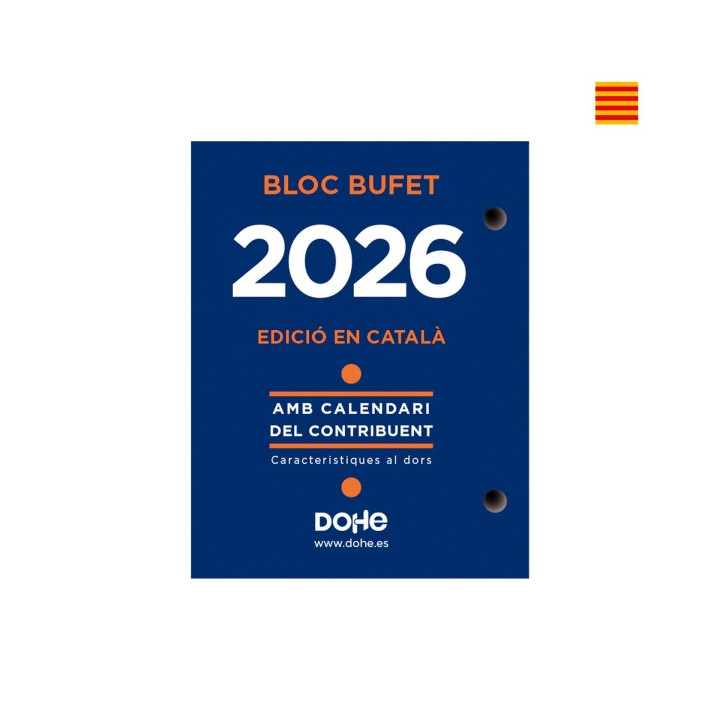Dohe Bloque Bufete Anual en Catalan - 2 Perforaciones - Calendario Contribuyente - Planning Mensual - 640 Paginas