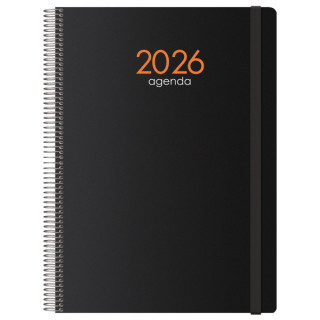 Dohe Syncro Agenda Anual - Dia Pagina - Cubierta de Plastico - Sabado y Domingo misma Pagina - Cierre con Goma Elastica - Tama?