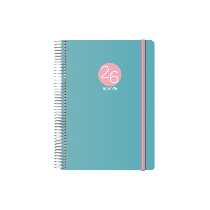 Dohe Menphis Agenda Anual - Dia Pagina - Cubierta de Plastico - Sabado y Domingo misma Pagina - Cierre con Goma Elastica - Tama