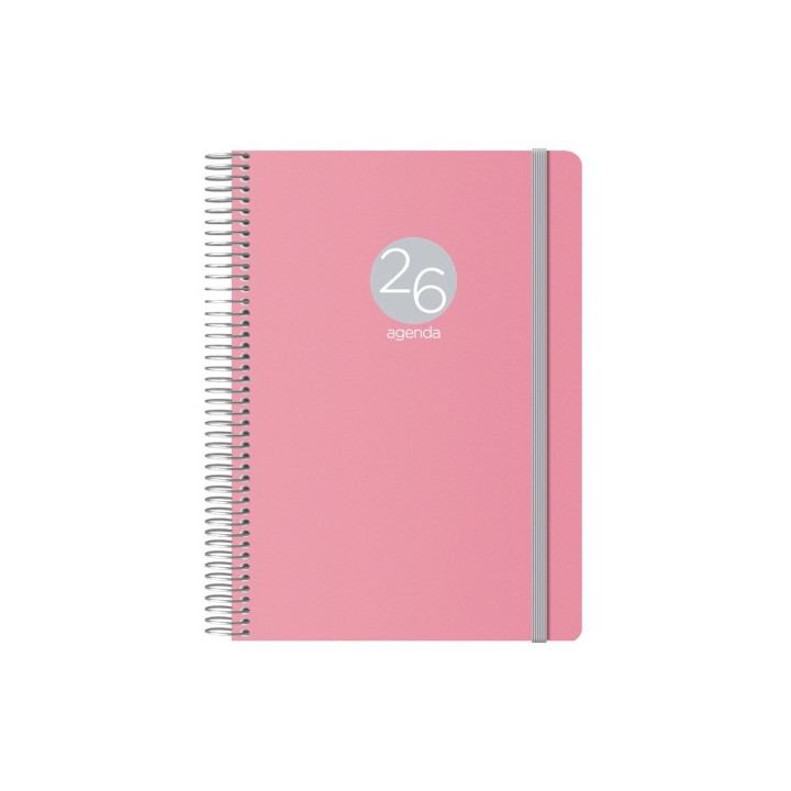 Dohe Menphis Agenda Anual - Dia Pagina - Cubierta de Plastico - Sabado y Domingo misma Pagina - Cierre con Goma Elastica - Tama