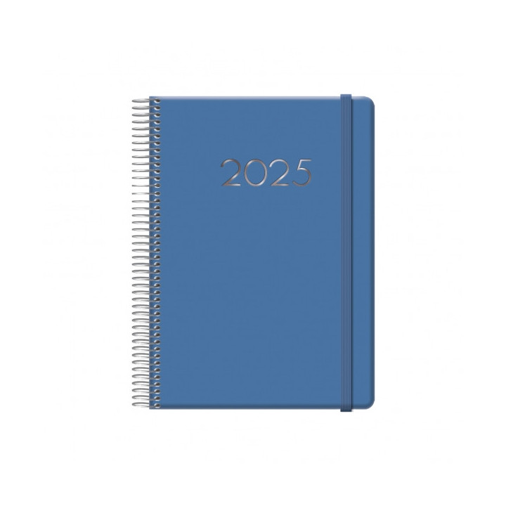 Dohe Denver Agenda Anual - Dia Pagina - Sabado y Domingo misma Pagina - Cierre con Goma Elastica - Tamaño 15x21cm - Color Azul
