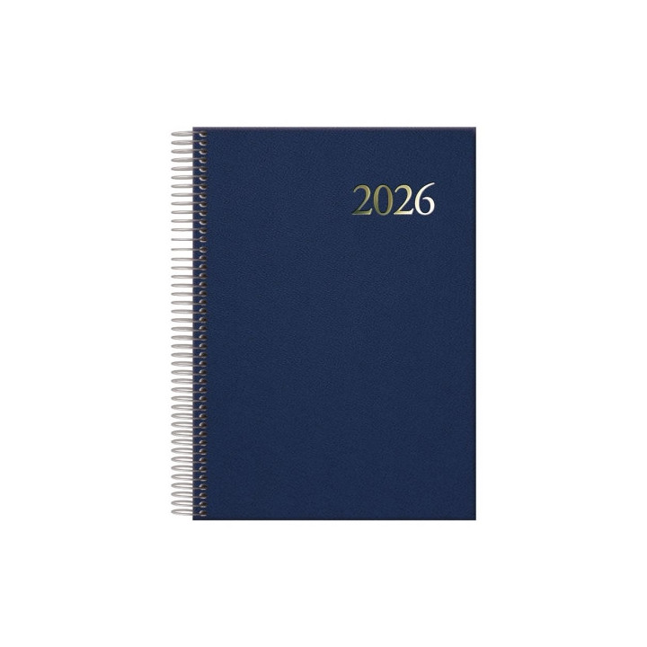 Dohe Segovia Agenda Anual Espiral - Dia Pagina - Sabado y Domingo misma Pagina - Tamaño 14x20cm - Color Azul