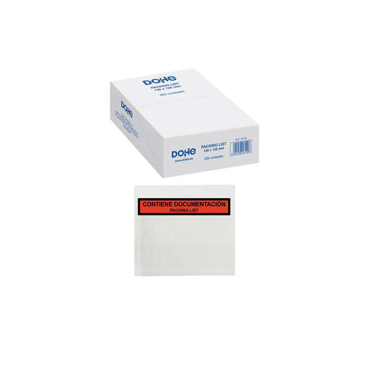 Dohe Caja de 250 Sobres Autoadhesivos - para Envio de Documentos - Packing List Especial Envios