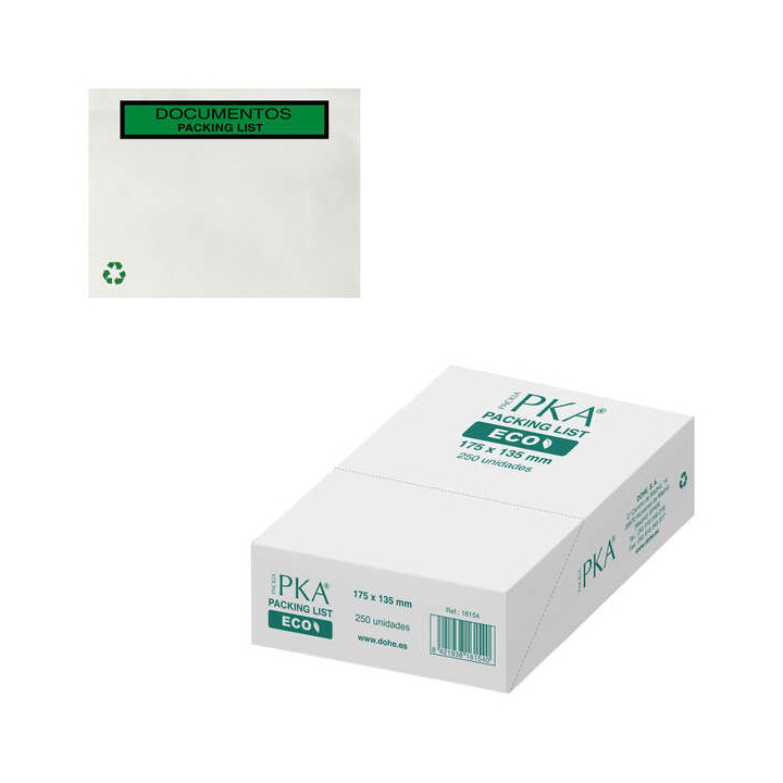 Dohe Caja de 250 Sobres Autoadhesivos Ecologicos - Packing List Especial Envios