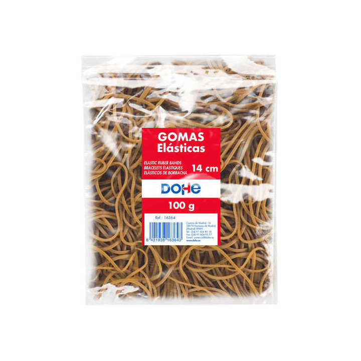 Dohe Gomas Elasticas - Longitud 14cm - Fabricadas en Latex de Gran Resistencia y Elasticidad - Bolsa de 100gr
