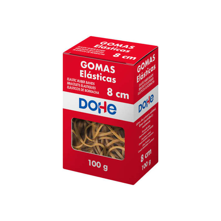 Dohe Gomas Elasticas - Longitud 8cm - Fabricadas en Latex de Gran Resistencia y Elasticidad - Caja de 100gr