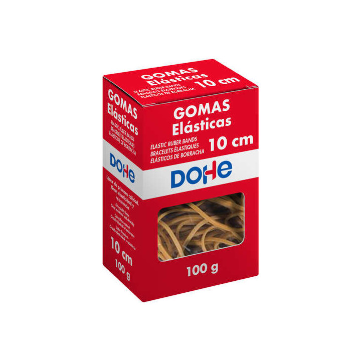 Dohe Goma de Borrar Resistente - Longitud 10cm - Fabricada en Latex de Gran Elasticidad - Caja de 100gr