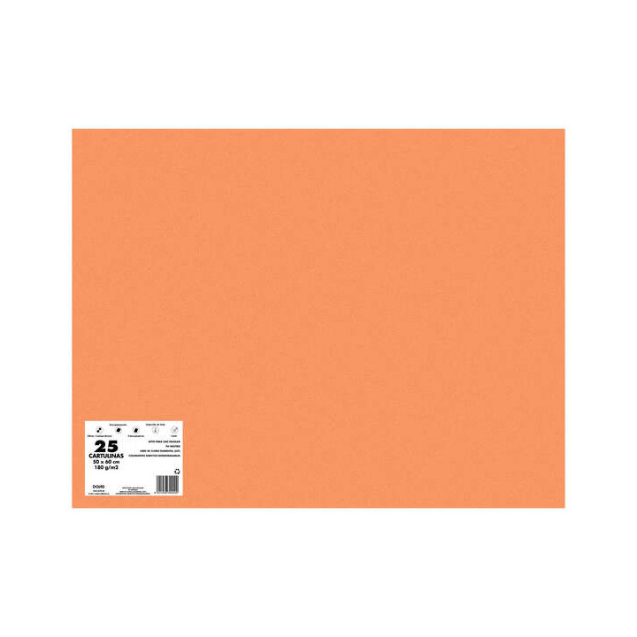 Dohe Pack de 25 Cartulinas de 180 G/M2 - Tamaño 50x65cm - PH Neutro - Libres de Cloro Elemental - Colorantes Biodegradables -