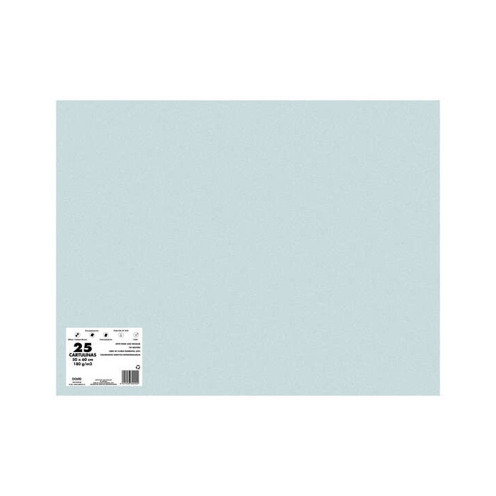 Dohe Pack de 25 Cartulinas de 180 G/M2 50x65cm - PH Neutro - Libres de Cloro Elemental - Colorantes Biodegradables - Color Gran