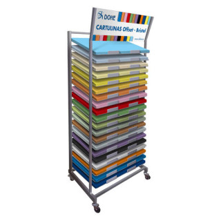 Dohe Expositor Metalico de Cartulinas 65x50cm - 20 Baldas Ajustables - Resistente y Duradero - Ideal para Exhibir Productos o I