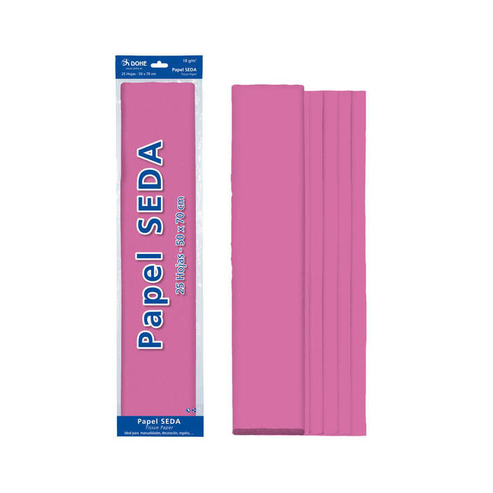 Dohe Papel Seda de 18g - 50x70cm - Ideal para Manualidades y Decoracion - Se Sirve en Bolsas de 25 Hojas