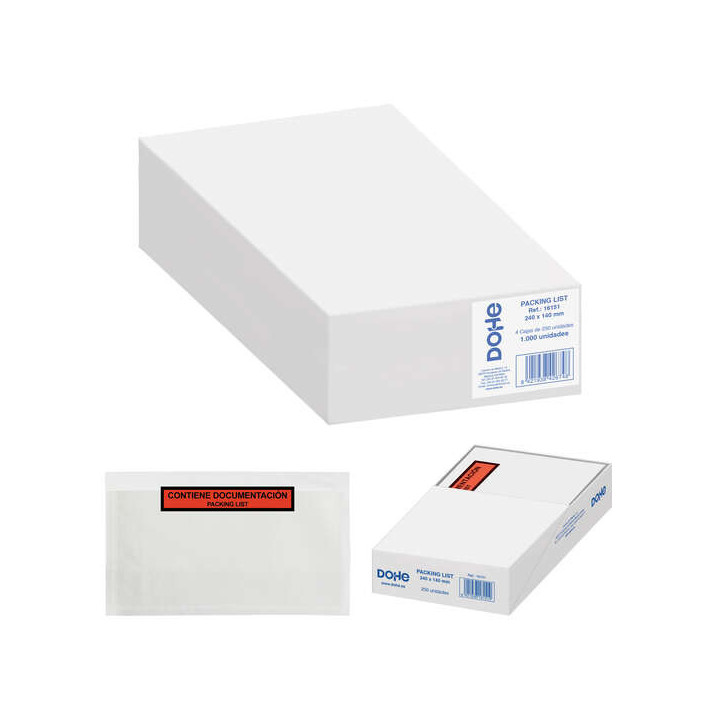 Dohe Caja de 1000 Sobres Autoadhesivos para Envio de Documentos - Packing List Especial Envios
