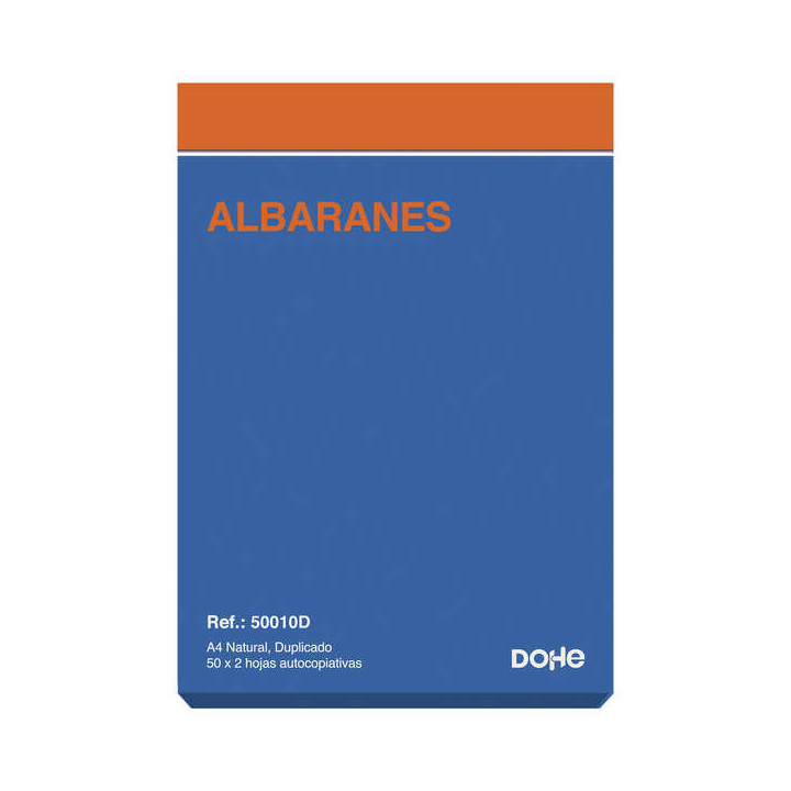 Dohe Talonario Albaranes A4 - 50 x 2 Hojas Autocopiativas