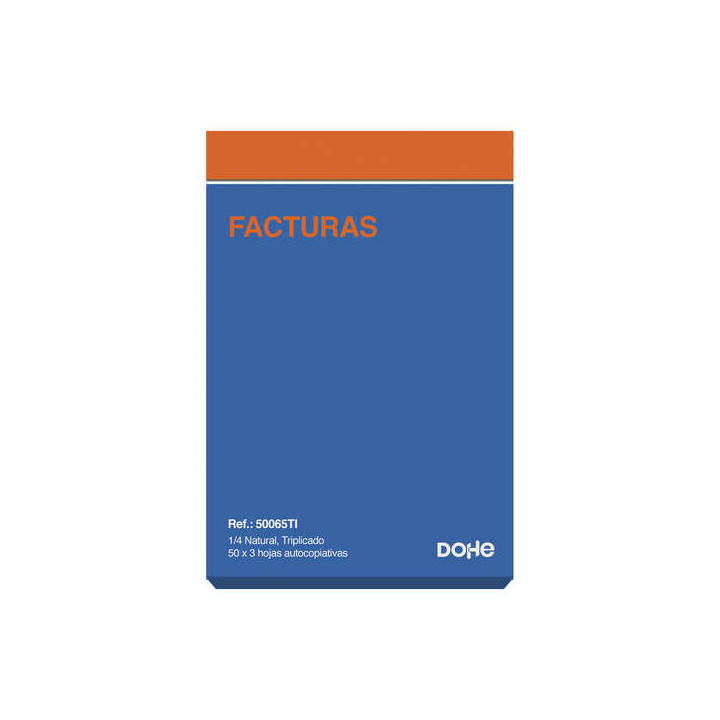 Dohe Talonarios Preimpresos a Dos Tintas en Papel Autocopiativo - 150 Hojas - Cuarto Natural - Triplicado
