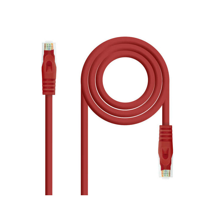 Nanocable Cable de Red Latiguillo RJ45 LSZH Cat.6a UTP AWG24 0.50m - Color Rojo