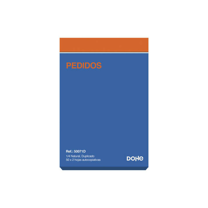 Dohe Talonarios Preimpresos a Dos Tintas en Papel Autocopiativo - 100 Hojas - Cuarto Natural - Duplicado