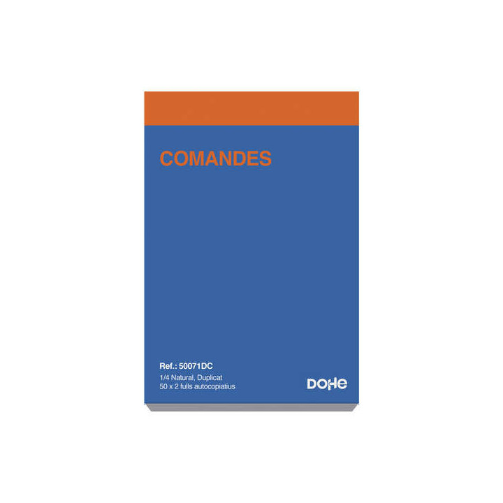 Dohe Talonarios Preimpresos a Dos Tintas en Papel Autocopiativo - 100 Hojas - Cuarto Natural - Duplicado