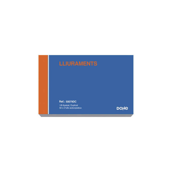 Dohe Talonarios Preimpresos a Dos Tintas en Papel Autocopiativo - 100 Hojas - Octavo Apaisado - Duplicado
