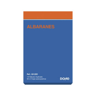 Dohe Talonarios Preimpresos a Dos Tintas en Papel Autocopiativo - 100 Hojas - Cuarto Natural - Duplicado