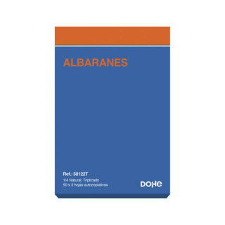 Dohe Talonarios Preimpresos a Dos Tintas en Papel Autocopiativo - 150 Hojas - Cuarto Natural - Triplicado