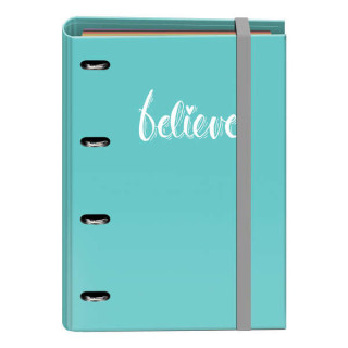 Dohe Carpeta Recambio Tamaño A4 - 4 Anillas Mixtas de 35mm - Cierre de Goma Elastica - Recambio de 100 Hojas de 90gr - Cuadric