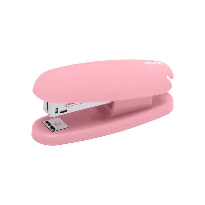 Dohe Grapadora de Sobremesa con Tacto Soft Touch - Grapa hasta 20 Hojas - Carga Superior - Color Rosa