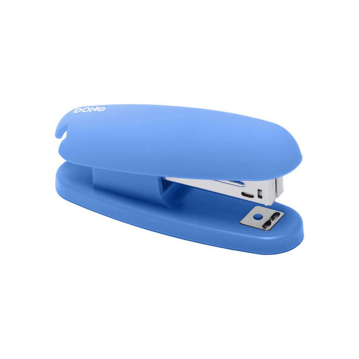 Dohe Grapadora de Sobremesa con Tacto Soft Touch - Grapa hasta 20 Hojas - Carga Superior - Color Azul