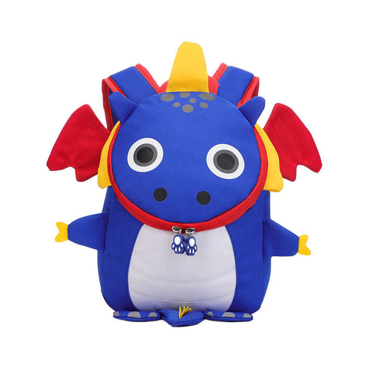 Dohe Mochila Infantil Modelo Dragon Azul - Compartimento con Cierre de Cremalleras - Bolsillo Interior Acolchado - Tirantes Ref