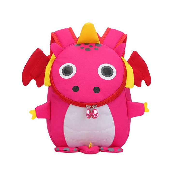 Dohe Mochila Infantil Modelo Dragon Rosa - Compartimento con Cierre de Cremalleras - Bolsillo Interior Acolchado - Tirantes Ref