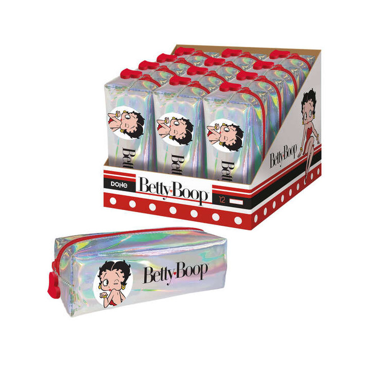 Dohe Expositor de 12 Portadodos Cuadrados Brillantes de Betty Boop - 200mm - Material Flexible y Resistente - Cierre con Cremal